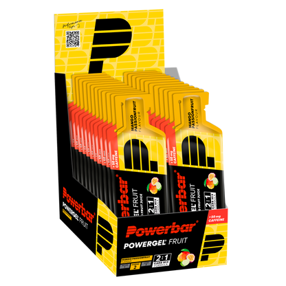 POWERBAR PowerGel Fruit - 24 x 41 g - Mango Passionfruit (+ Koffein)
