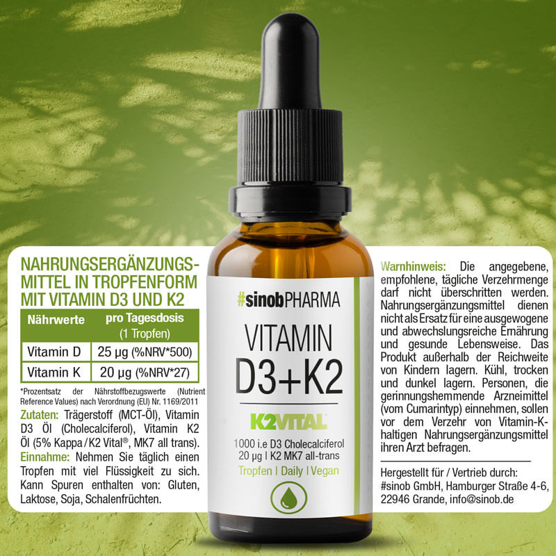 sinob Vitamin D3 + K2 Tropfen 10ml