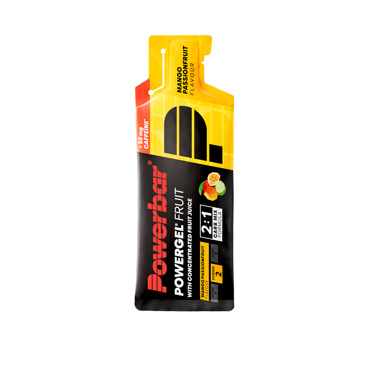 POWERBAR PowerGel Fruit - 4 x 41 g - Mango Passionfruit (+ Koffein)
