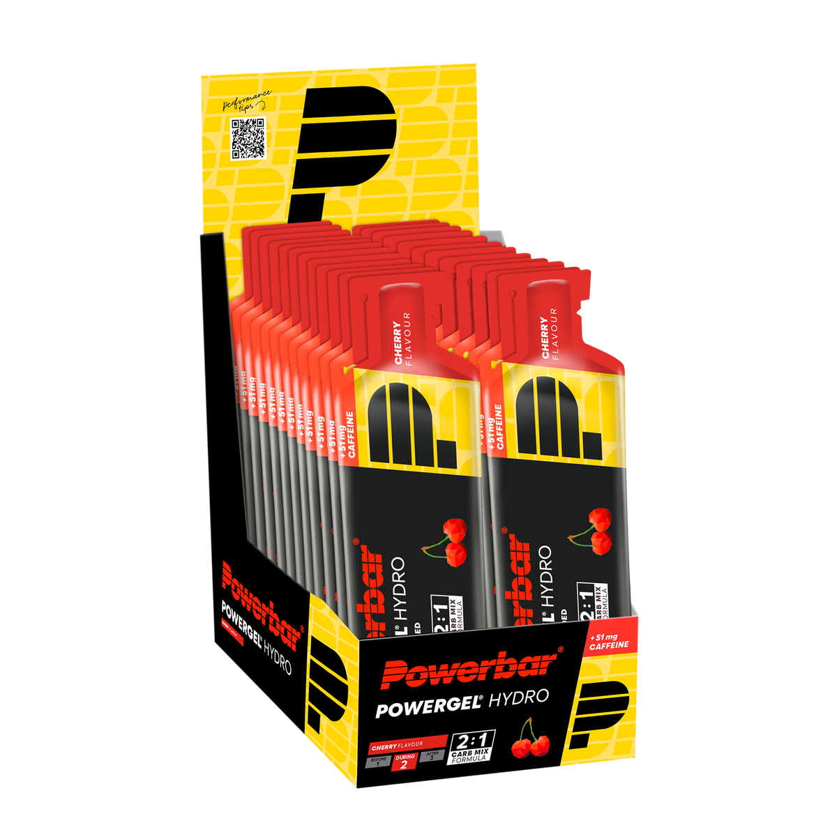 POWERBAR PowerGel Hydro - 24 x 67 ml - Cherry (+ Koffein)