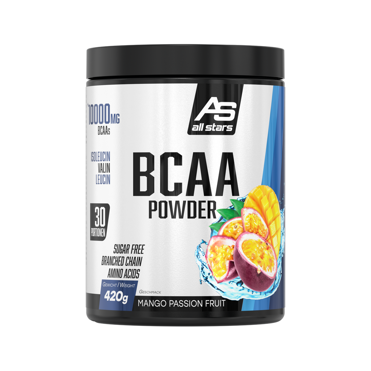 ALL STARS BCAA Powder 420 g Mango Passion Fruit, Dose Vorderseite