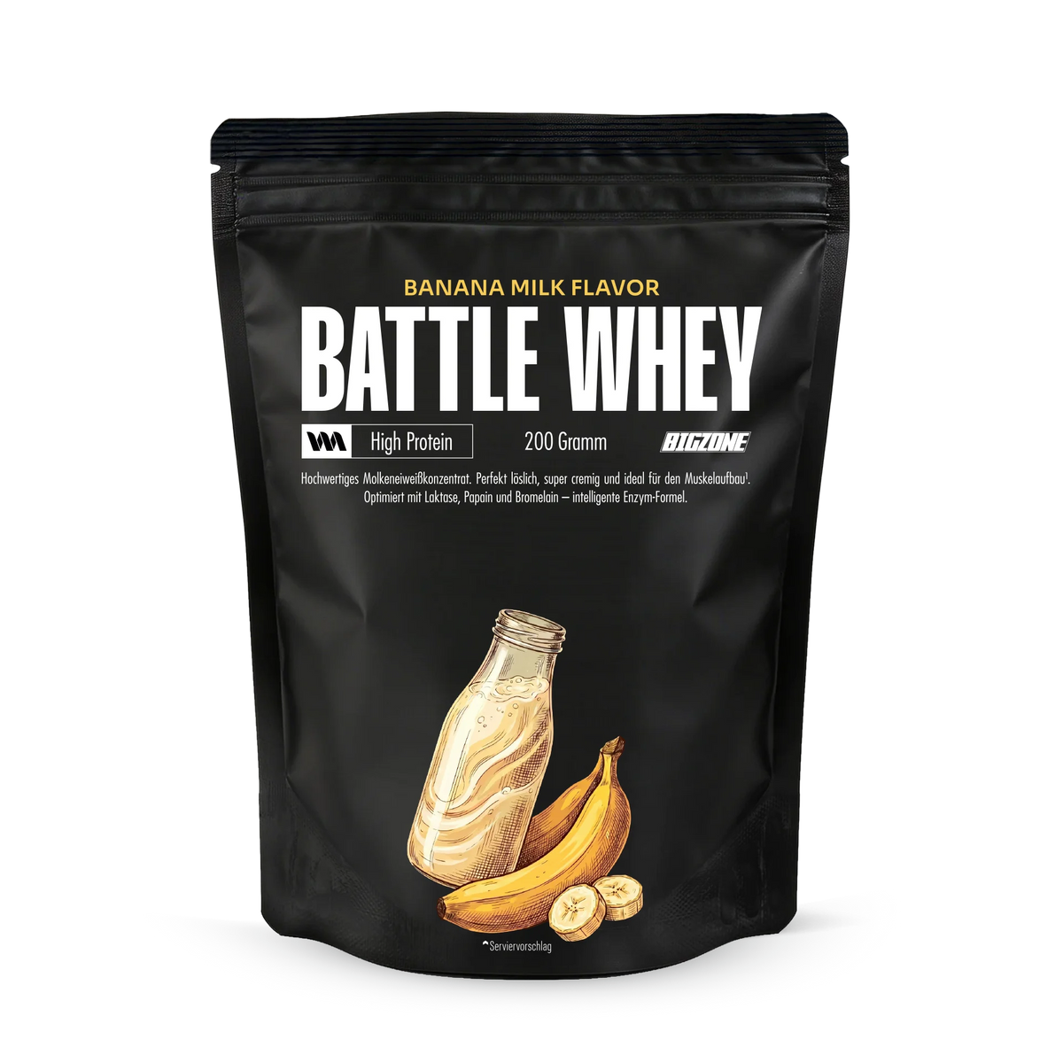 BIG ZONE Battle Whey Mini - 200 g Bananen-Milch