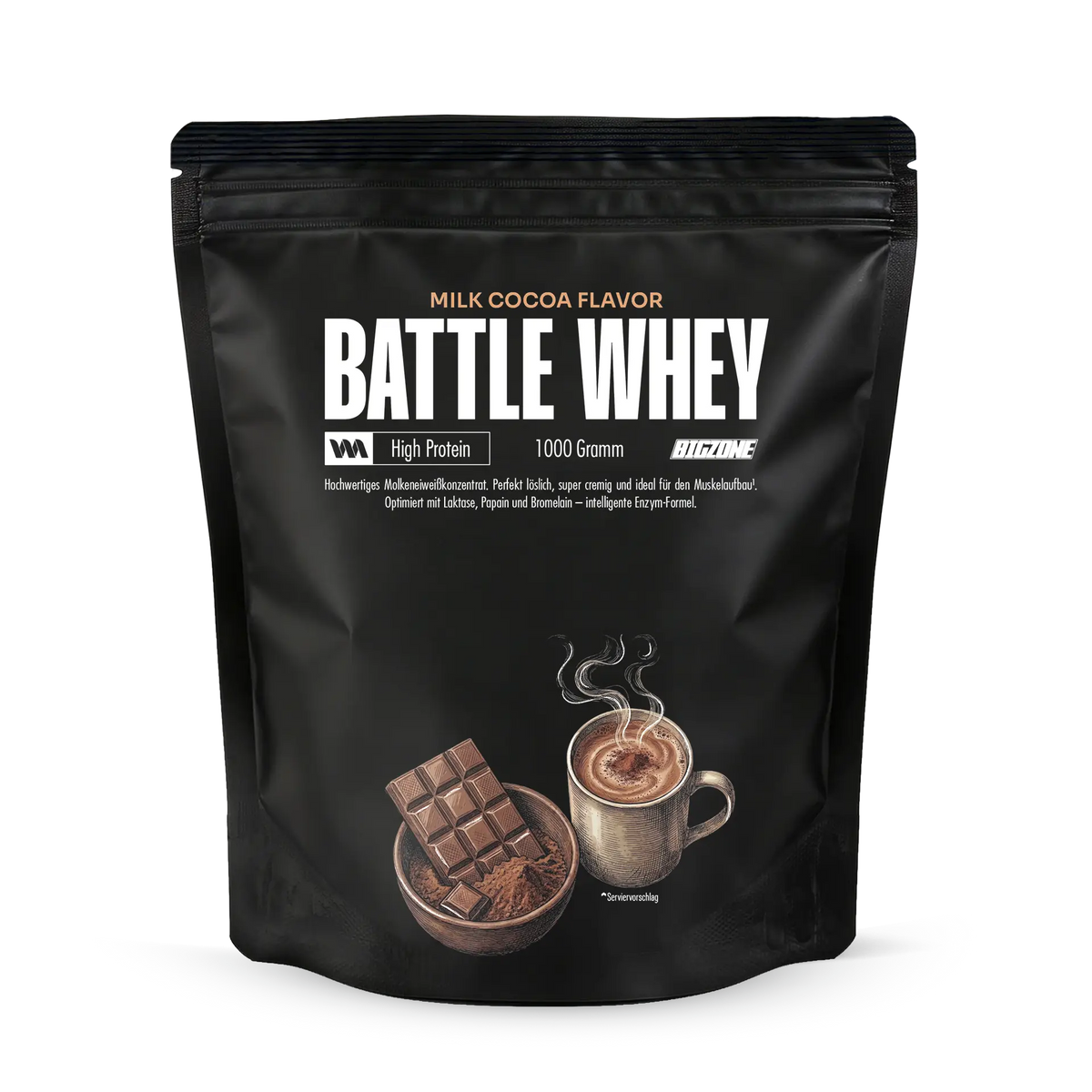 BIG ZONE Battle Whey - 1000 g Milch Kakao
