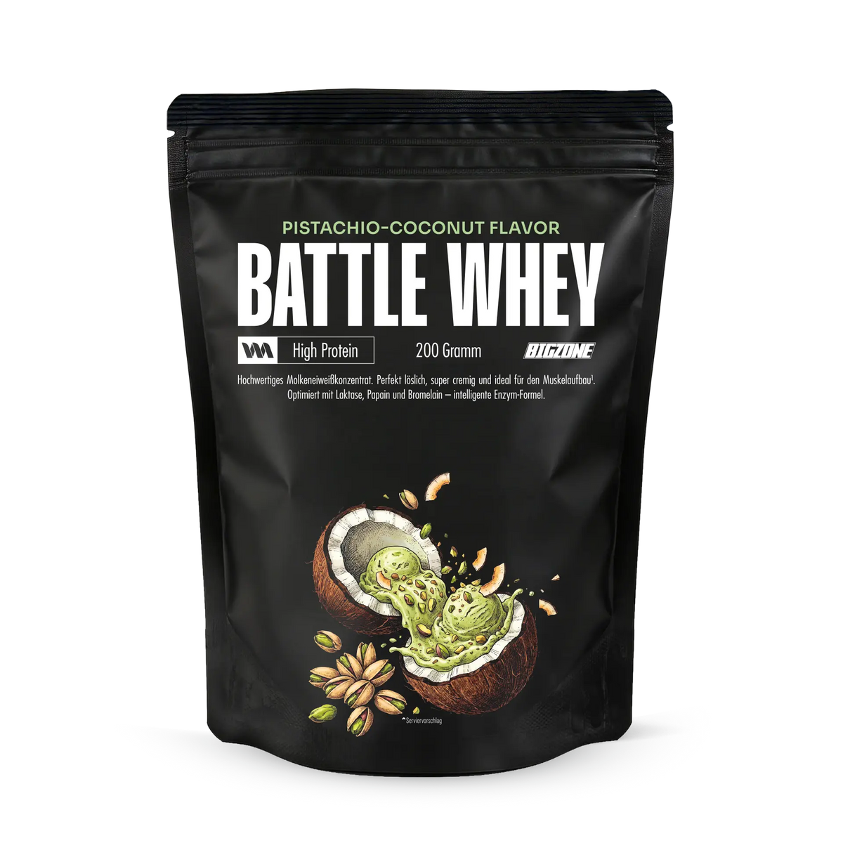 BIG ZONE Battle Whey Mini - 200 g Pistazie Kokos