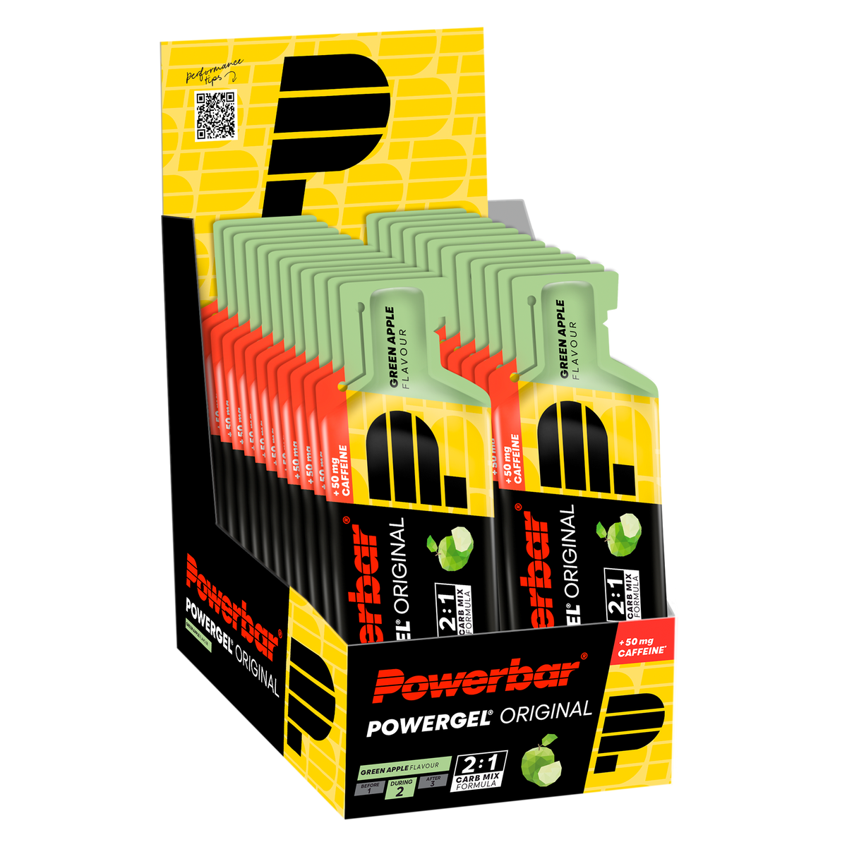 POWERBAR PowerGel Original - 24 x 41 g - Green Apple (+ Koffein)