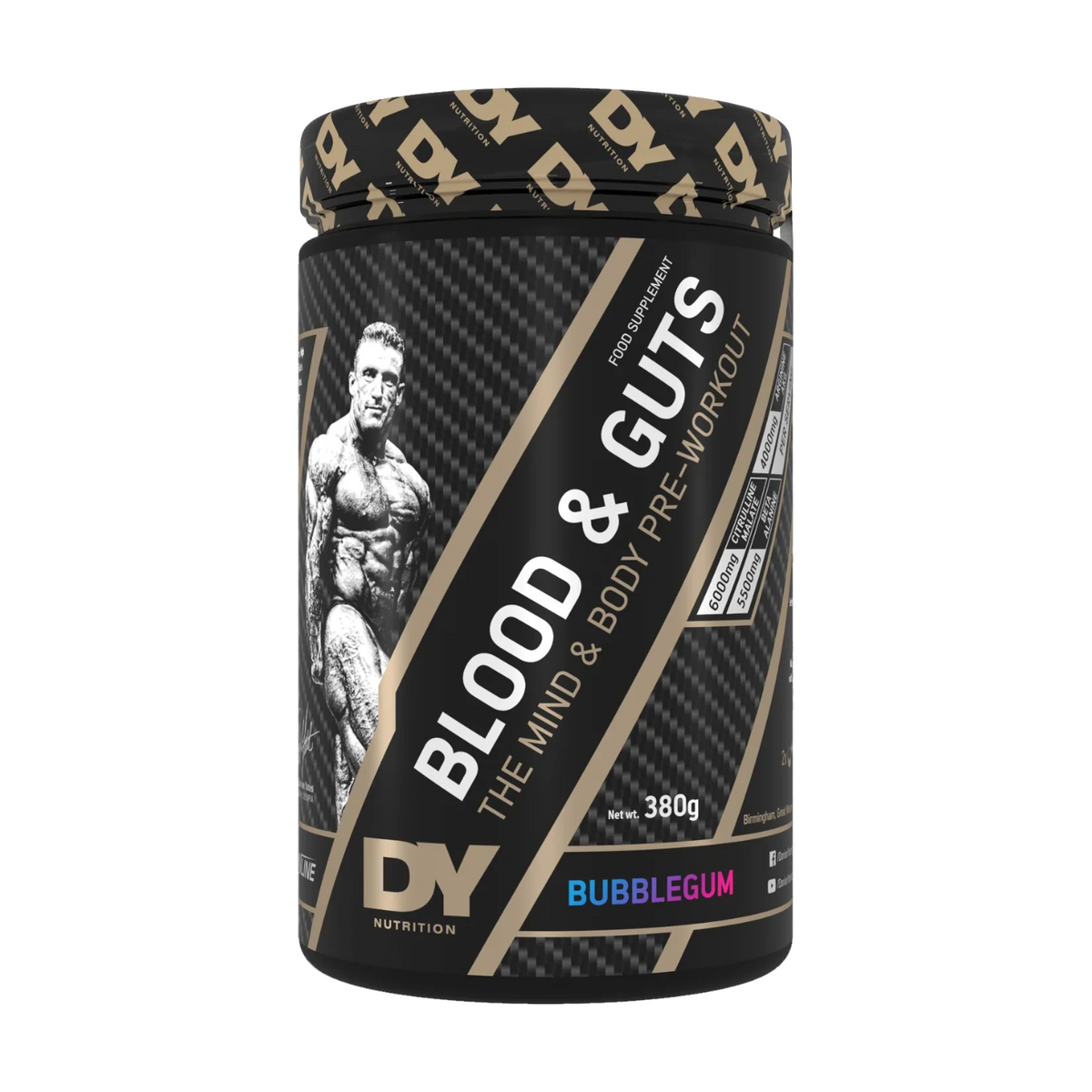 DY Nutrition Blood & Guts 380 g Bubblegum, Dose Vorderseite