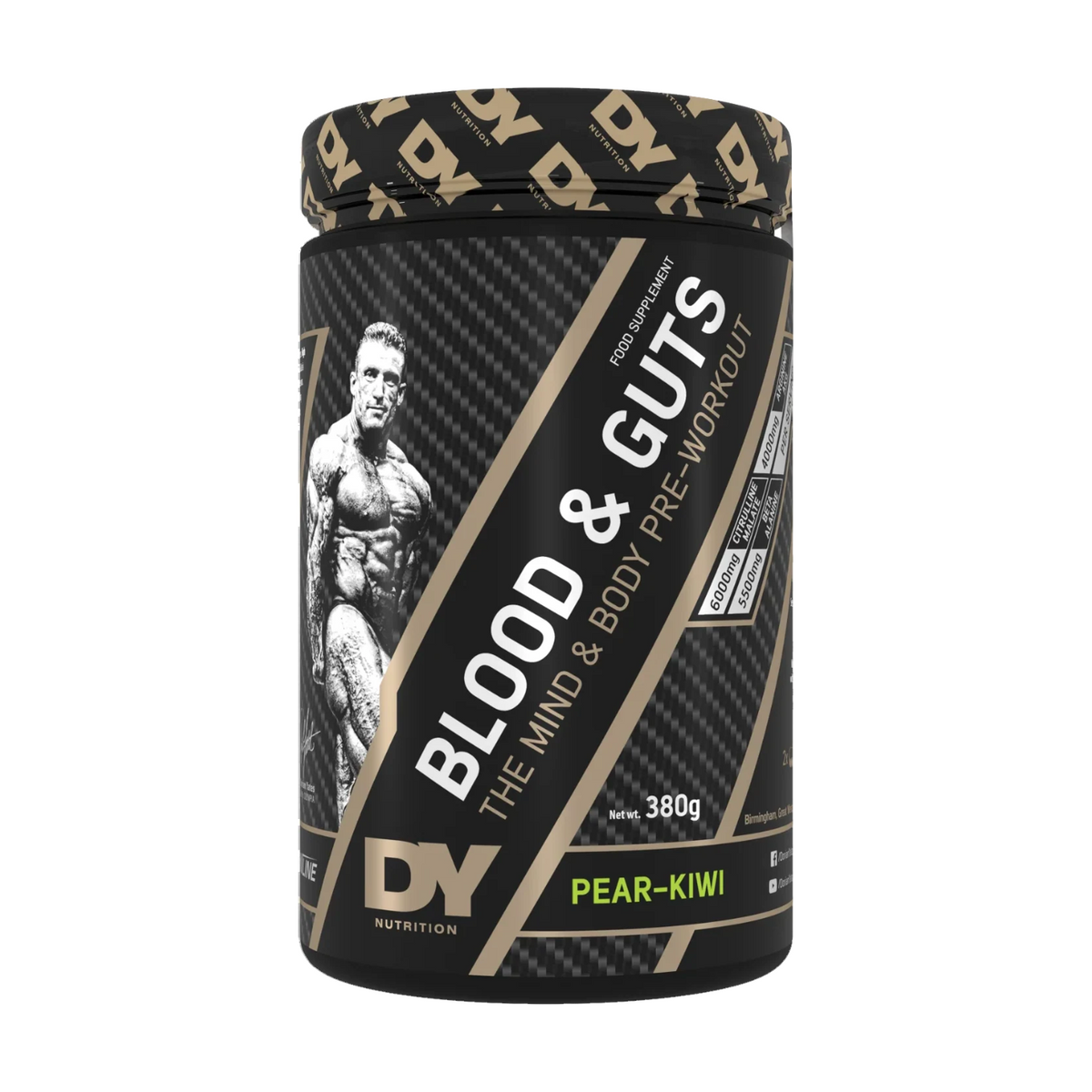 DY Nutrition Blood & Guts 380 g Pear Kiwi, Dose Vorderseite