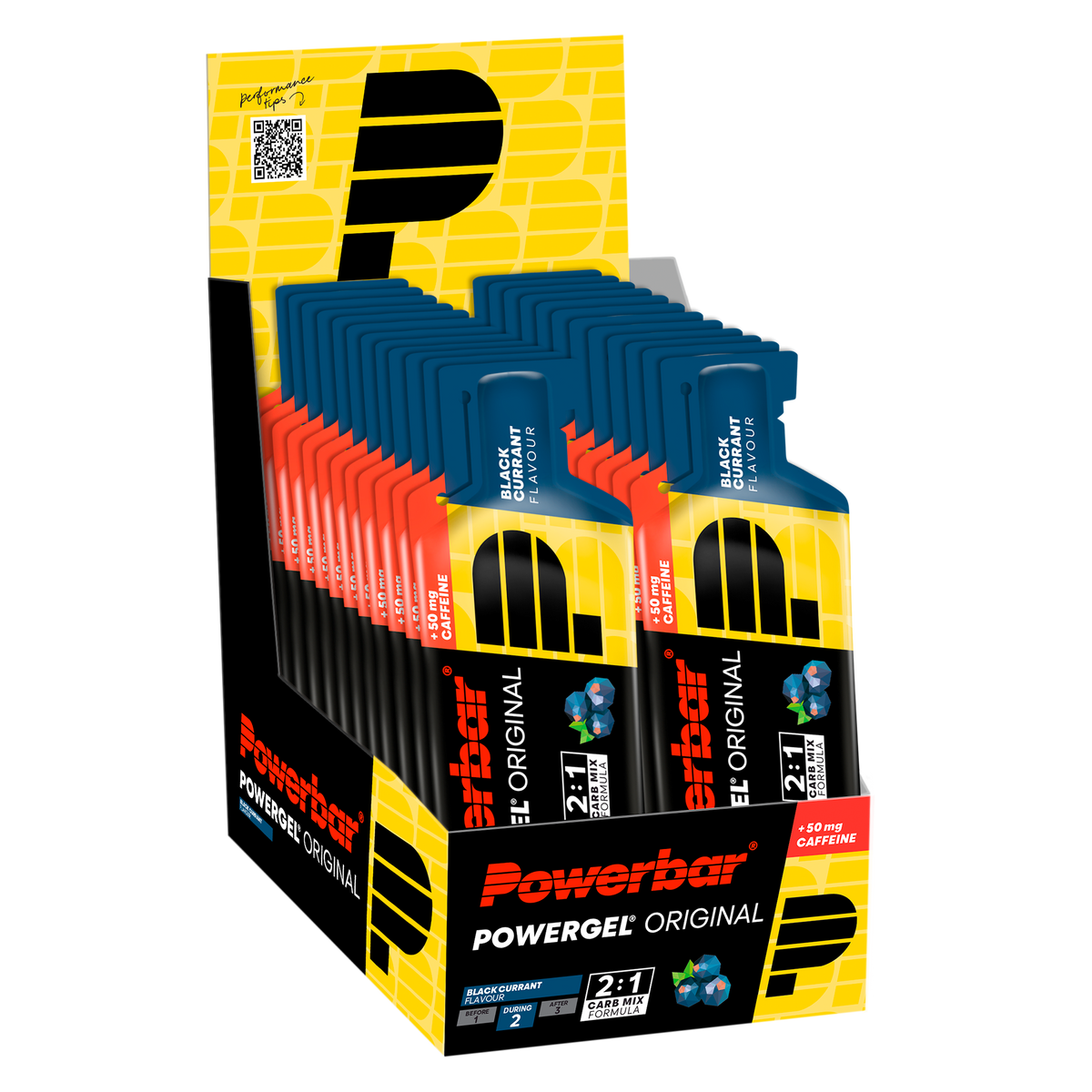 POWERBAR PowerGel Original - 24 x 41 g - Black Currant (+ Koffein)