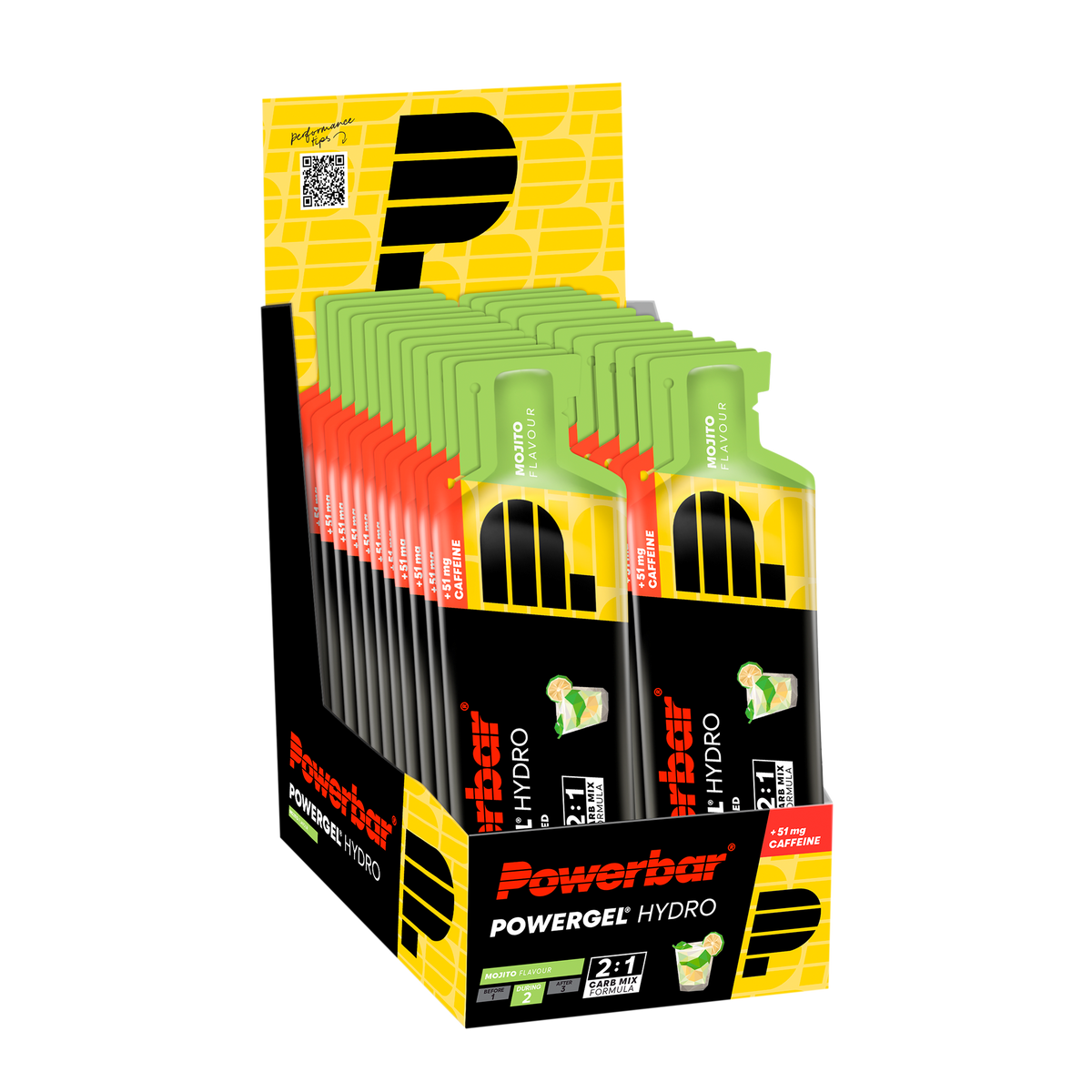 POWERBAR PowerGel Hydro - 24 x 67 ml - Mojito (+ Koffein)