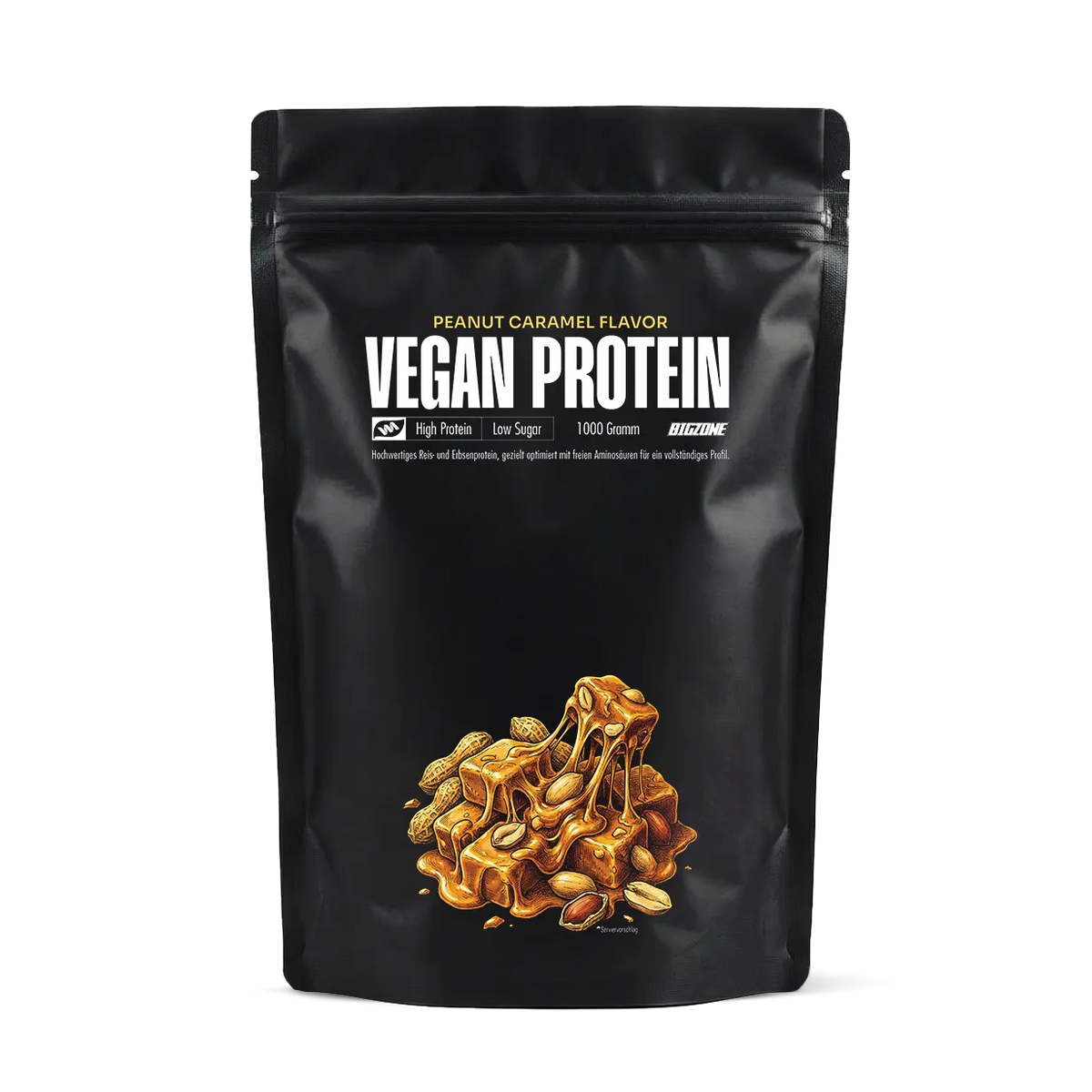 BIG ZONE Vegan Protein - 1000 g Erdnuss Karamell